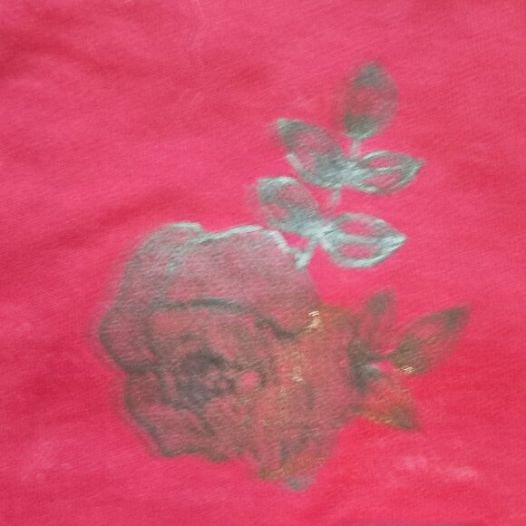 Converse T-shirt classic fit burgundy with roses women's size M - Picture 5 of 5